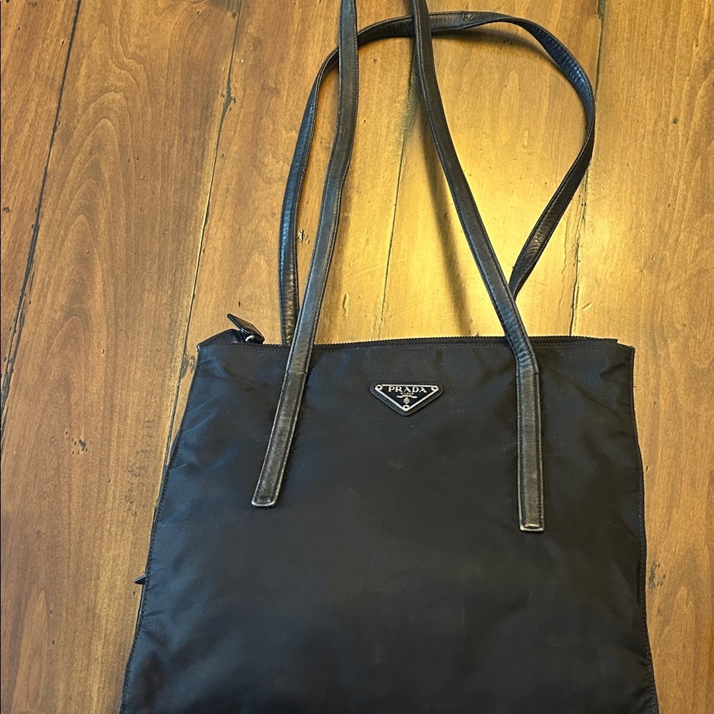 Prada Elegant Black Nylon Shoulder Bag